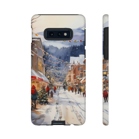 Bustling Victorian Christmas Market - Impact Resistant Phone Case Samsung Galaxy S10E Matte
